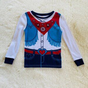 Girl's Cowgirl Theme Long-Sleeved Pajama Top Size 3T
